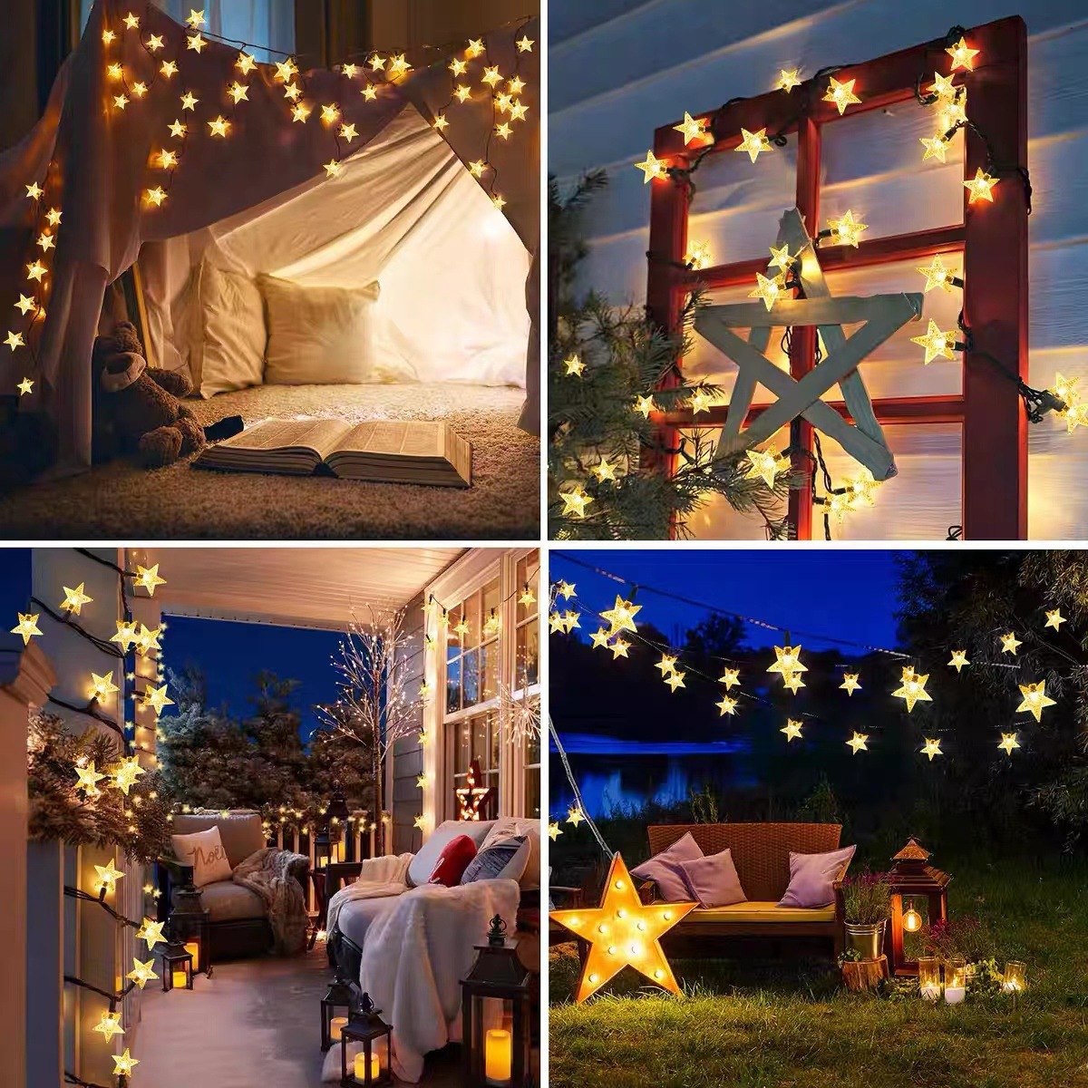 LED little star lights, household solar atmosphere lights, bedroom decoration, colored lights, flashing lights, string lights, and starry sky Application Scenario