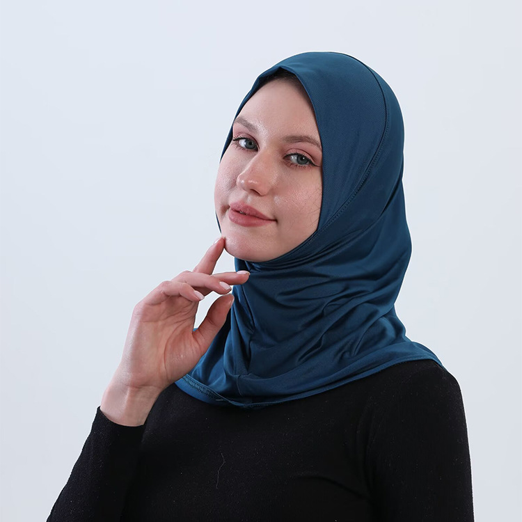 牛奶丝纯色下巴固定式 Instant Hijab 懒人打底帽头巾