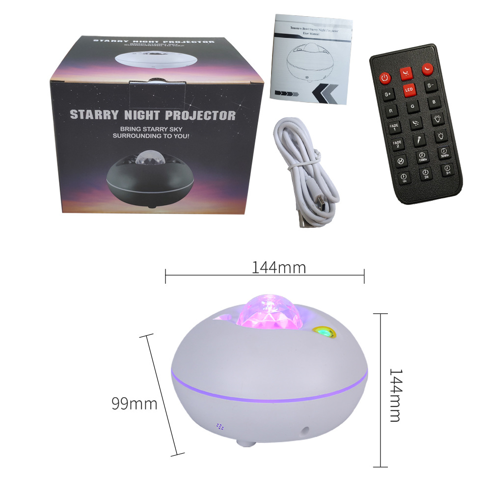 WiFi connection, smart starry sky light, water pattern, starry sky, breathing gradient night light, Alexa speaker, voice control Item Picture