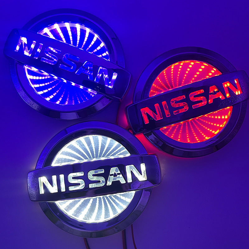 【跨境热品】适用于日产 NISSAN 车标LED灯3D发光后尾车标灯