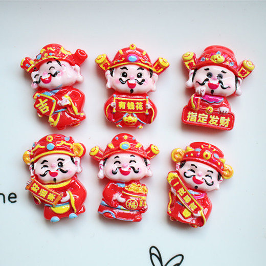 diy resin accessories and ornaments, good luck for the New Year, God of Wealth cream glue phone case storage box, fridge magnet materials