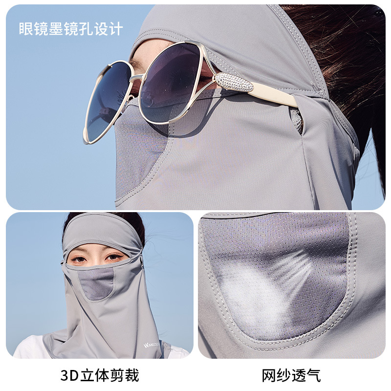 Ice Silk Sunblock Mask Women's Summer Cycling Neck Protector Outdoor Travel Uv Protection Sunshade Full Face Veil Specification drawing