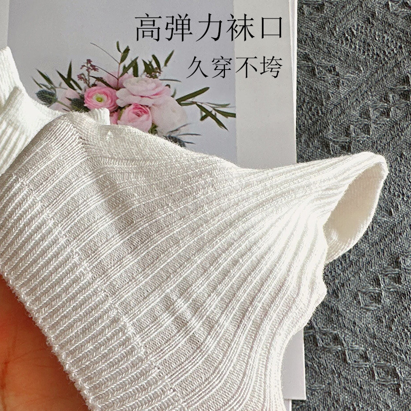 One-piece delivery of socks from the street stall for autumn and winter. Men's double-needle socks in black, white and gray are versatile. Solid-colored cotton socks for men. Casual boat socks. One-piece delivery of mid-calf men's socks from Zhuji Specification image