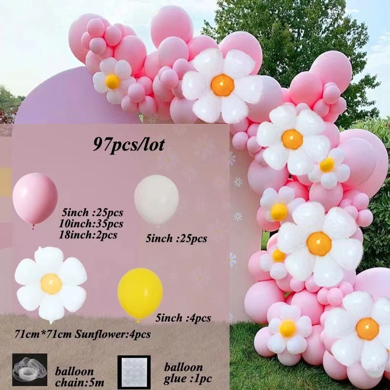 粉白色金属粉色气球链套装生日亮片气球套餐派对布置婚礼详情图3