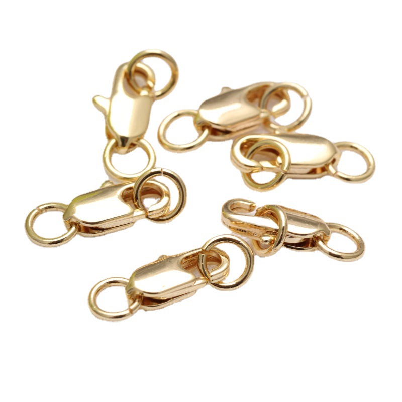 Wholesale Special 14K Color Gold Spring Buckle Rose Gold Bracelet Electroplated Jewelry Accessories Necklace Fishtail Buckle Item Picture