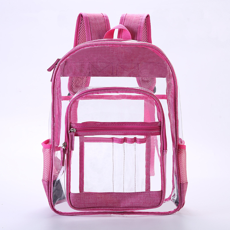 Travel fashion plastic backpack, student large-capacity waterproof schoolbag, creative pvc transparent backpack customization Application Scenario