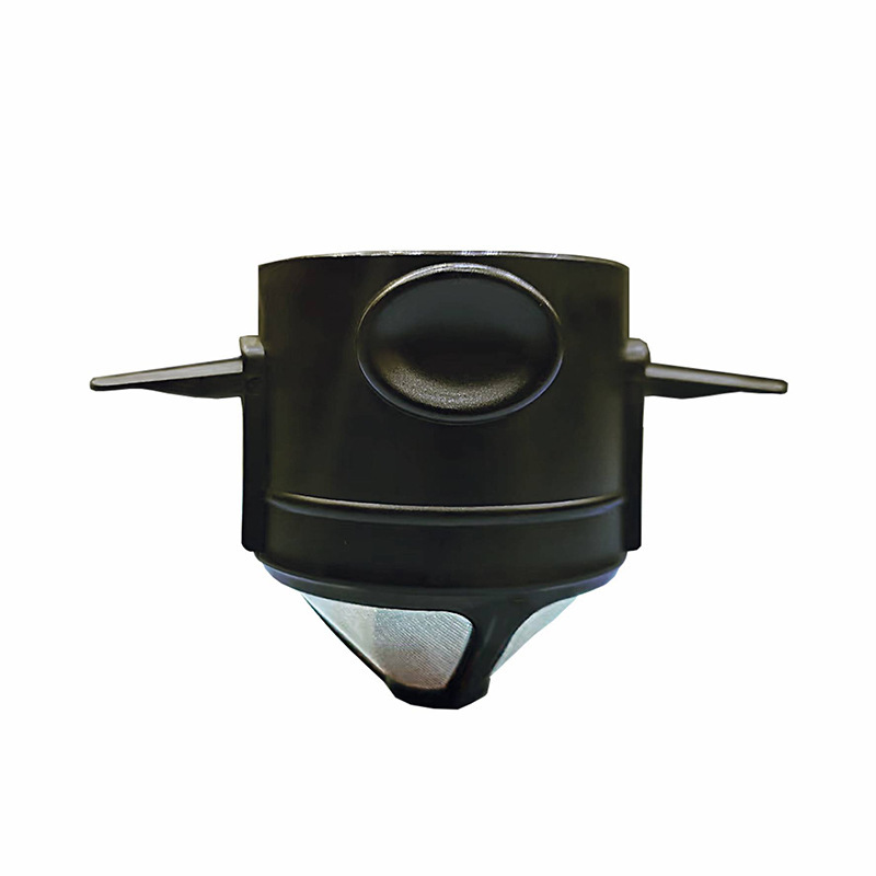 Stainless steel coffee filter, filter-free paper filter cup, double-layer portable folding ear-hanging mini hand-brewed coffee filter Item Picture