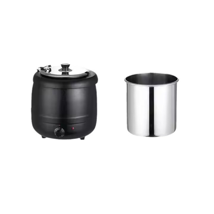Buffet Electronic Warm Soup Pot 10L13l Commercial Stainless Steel Thermal Pot Porridge Bucket Hotel Soup Pot Electric Heating Soup Stove Item Picture