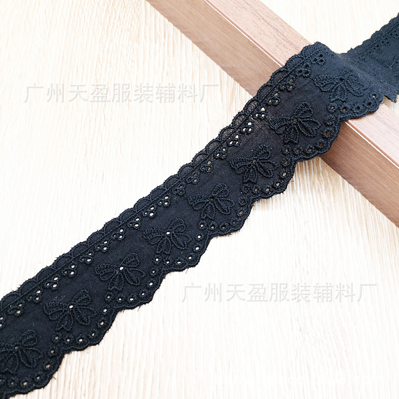Factory direct supply of pink apricot cotton fabric butterfly lace trim accessories, Lolita clothing and textile decoration materials pic 7
