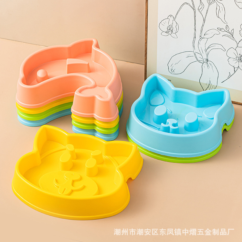 宠物食盆加厚卡通型慢食碗防噎防滑防打翻猫碗狗碗厂家批发宠物碗详情1