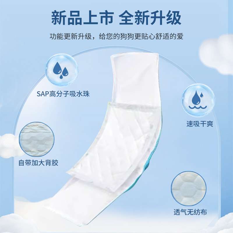 Pet pads, dog diapers, male dog diapers, female dog anti-harassment pads, physiological pants, and sanitary napkins for pets during menstruation Application Scenario