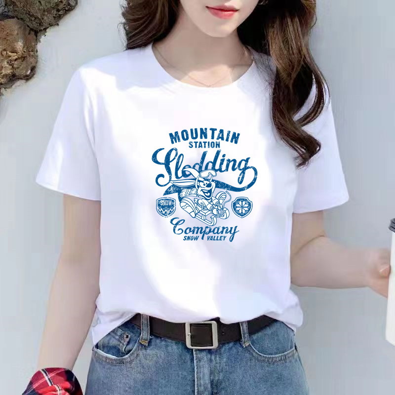 纯棉T恤女2022夏季新款韩版白色潮流女装短袖t恤宽松上衣一件代发图
