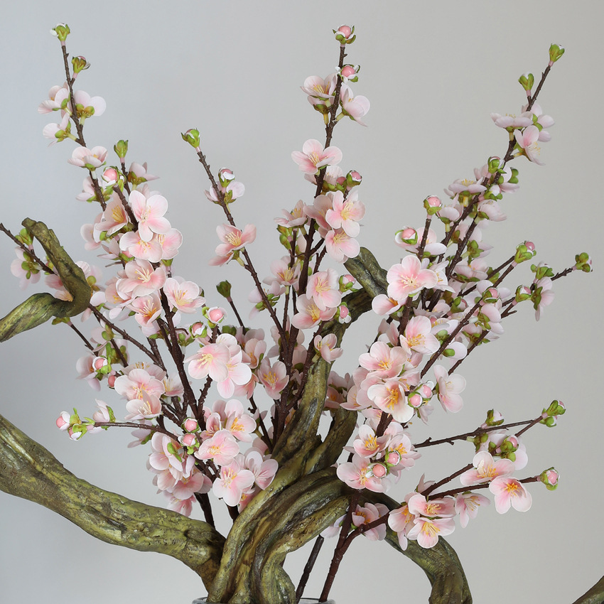 杏花 仿真花3D胶布桃花假花手感中式梅花 家居装饰样板房造型详情10