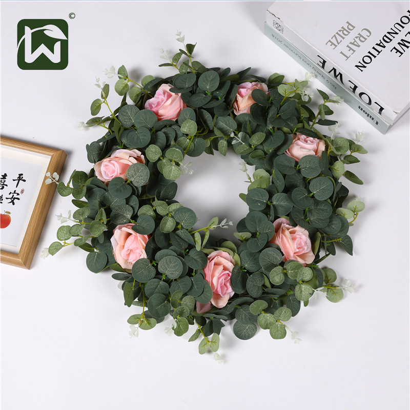 Wedding hotel dining table, round table, turntable, oval flower arrangement, artificial rose, living room dining table, candle flower details Picture