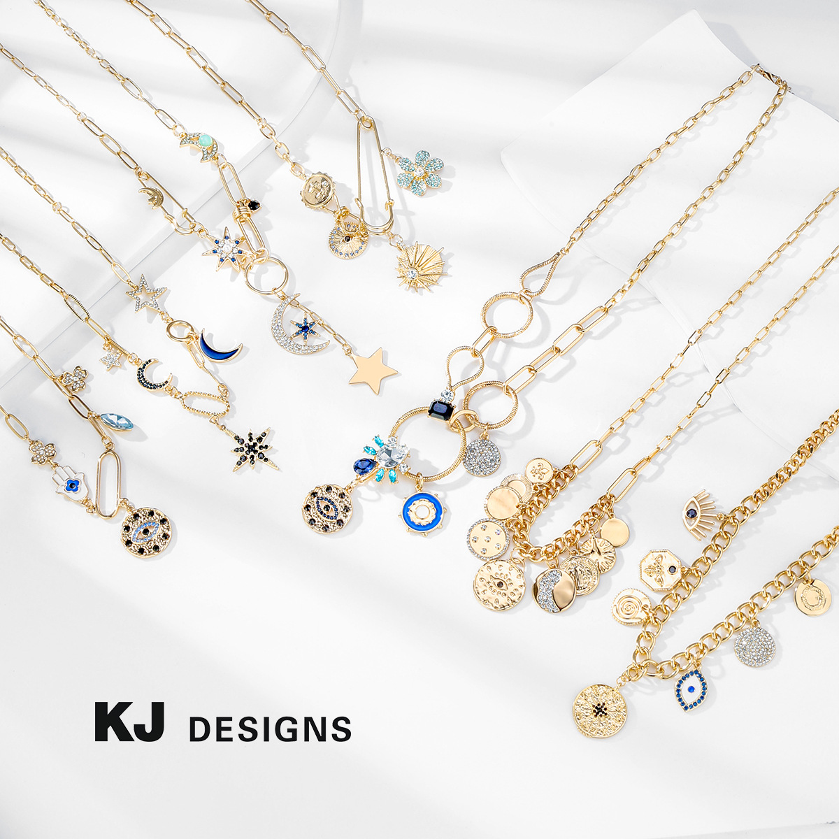 Kenjie Mysticism Coins Diamond-Encrusted Relief Small Pendant Bib Necklace Women's European And American Cross-Border Fashion Collar