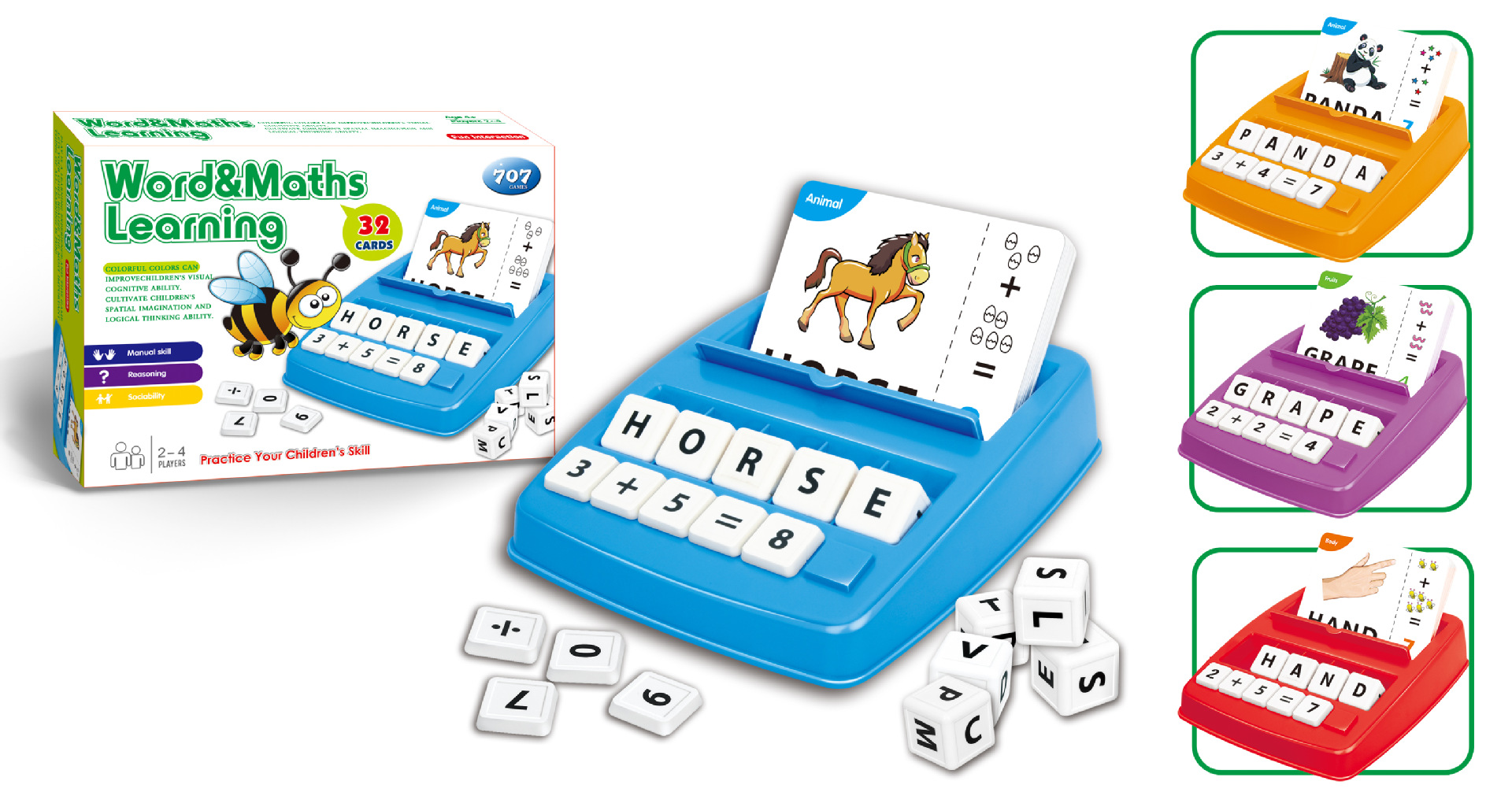 拼单词游戏机 儿童早教字母搭配拼单词数字二合一桌面游戏玩具详情图1