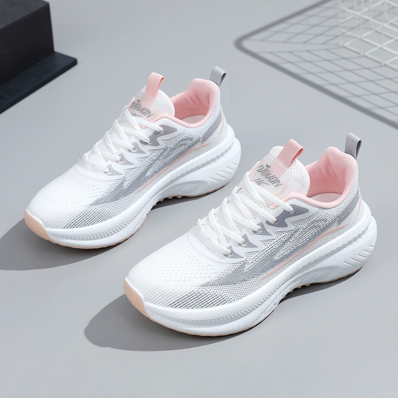 Summer student shock-absorbing sports shoes for the high school entrance examination, standing long jump, track and field, running shoes, flying woven white shoes for girls