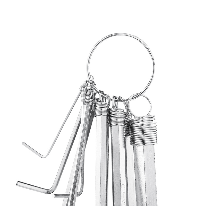 10-piece set of flat-head L-shaped hex socket wrenches with rings, 10pc set of portable tools in stock details Picture
