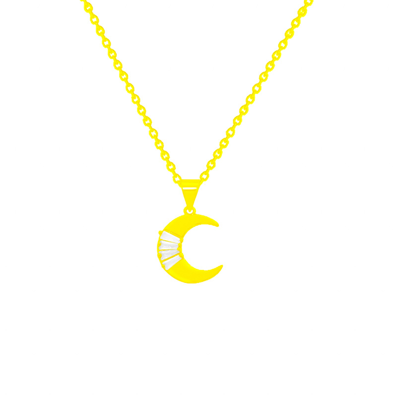 Fashion New Necklace Does Not Fade Female High-Grade Sense Small Luxury Pendant Cold Wind Star Moon Design Sense Clavicle Chain Item Picture