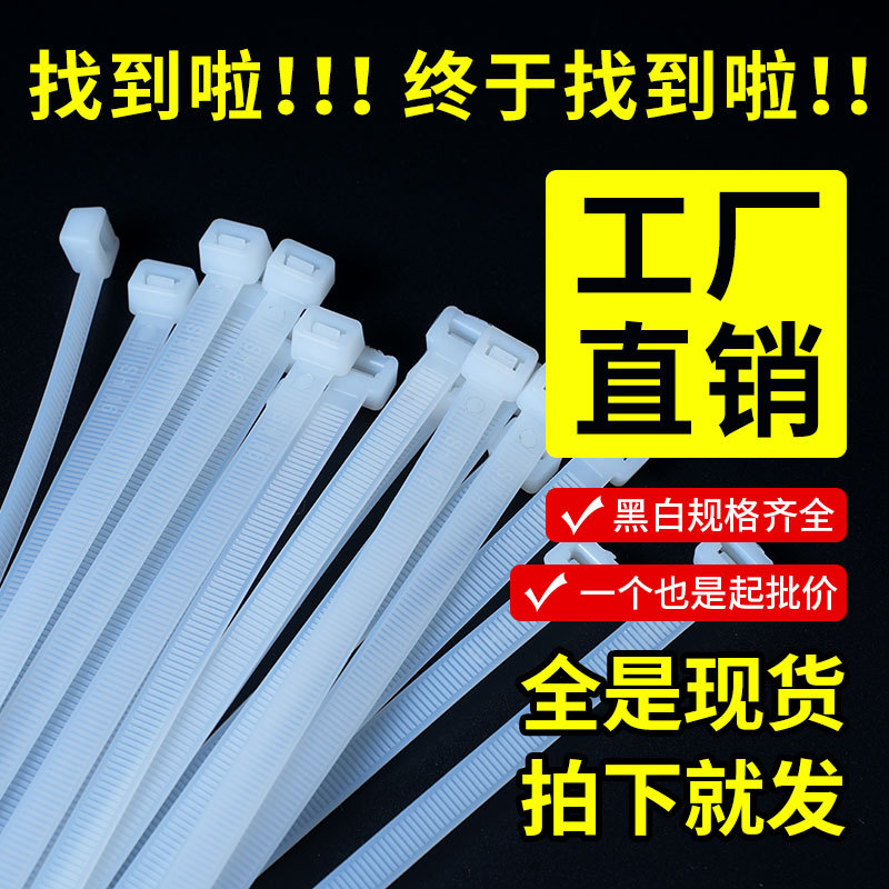 批发尼龙扎带3*4*5*8捆扎线塑料黑色扎带100条装固定捆扎绳扎带