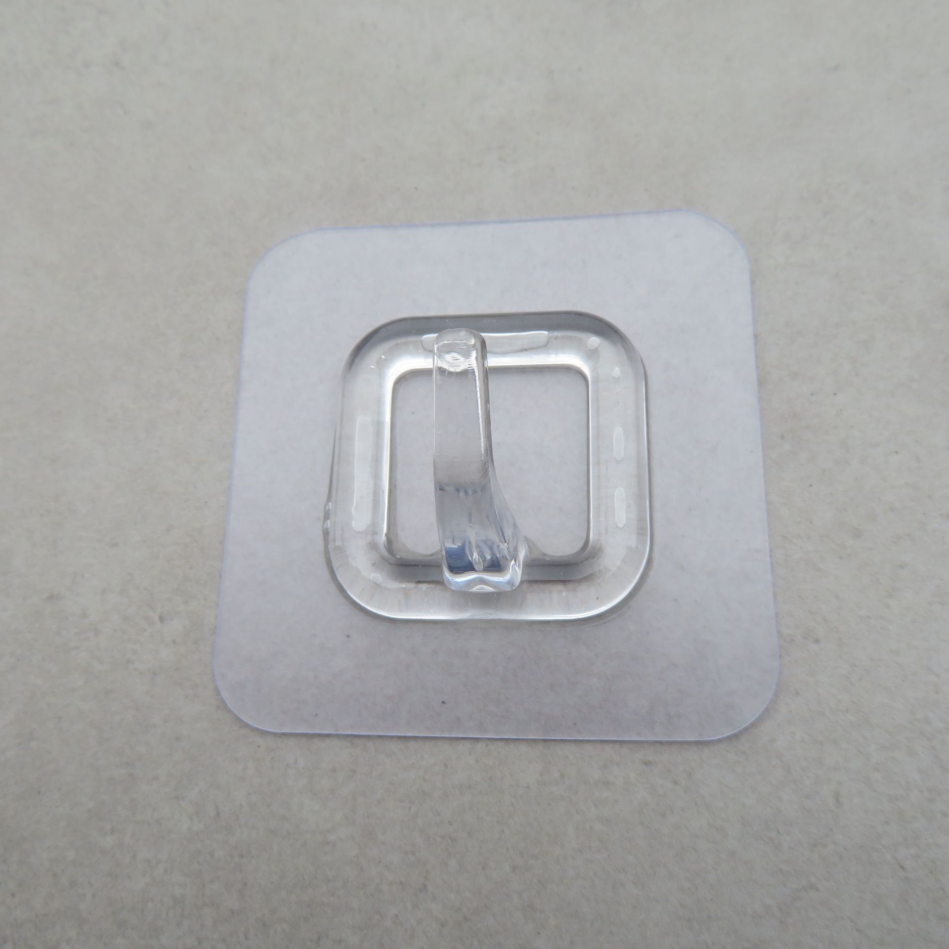 No traza cuadrado cuadrado estilo gancho cristal plástico pegajoso gancho cocina baño resistente al agua super fuerte pegajoso gancho fabricante Item Picture