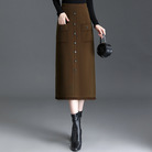 2023年秋季新款韩版时尚中长款针织半身裙女高腰洋气女士毛线裙