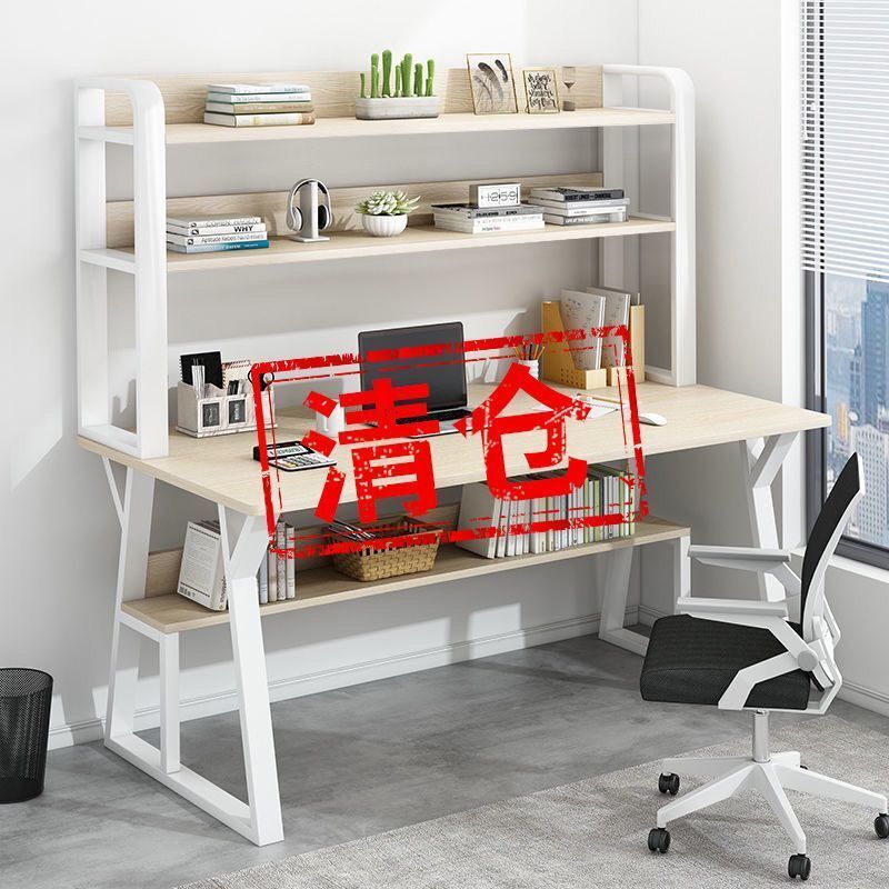 Desk, computer, desktop table, bookshelf combination, home, simple bedroom, student, simple student academic, writing desk Specification image