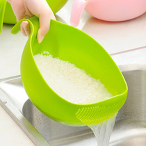 Rice washing machine Rice washing sieve leakage plastic rice washing basin basket Kitchen supplies drain basket washing basket washing basin