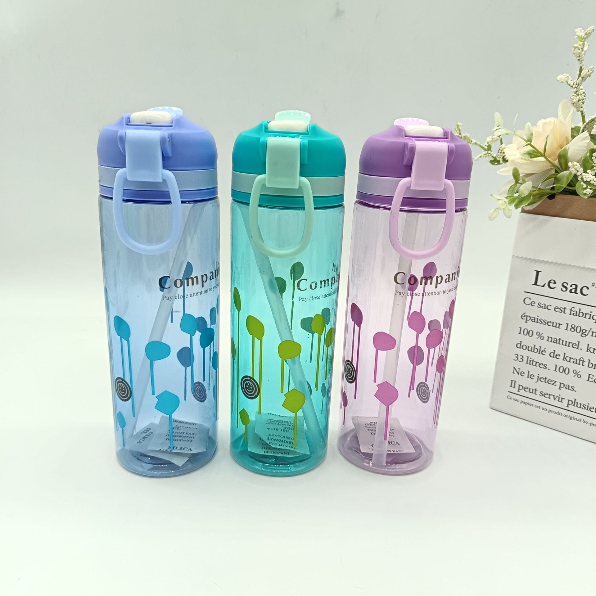 Adult straw water cup, summer large-capacity delicate cup, high appearance level for girls, stirring cup, high-temperature resistant plastic water bottle details Picture