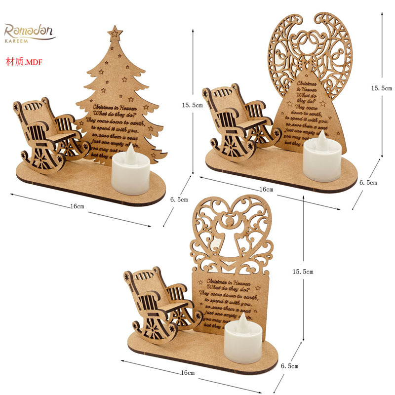 圣诞节装饰品DIY木质摆件 天堂里的圣诞节摇椅圣诞天使诗纪念亲人