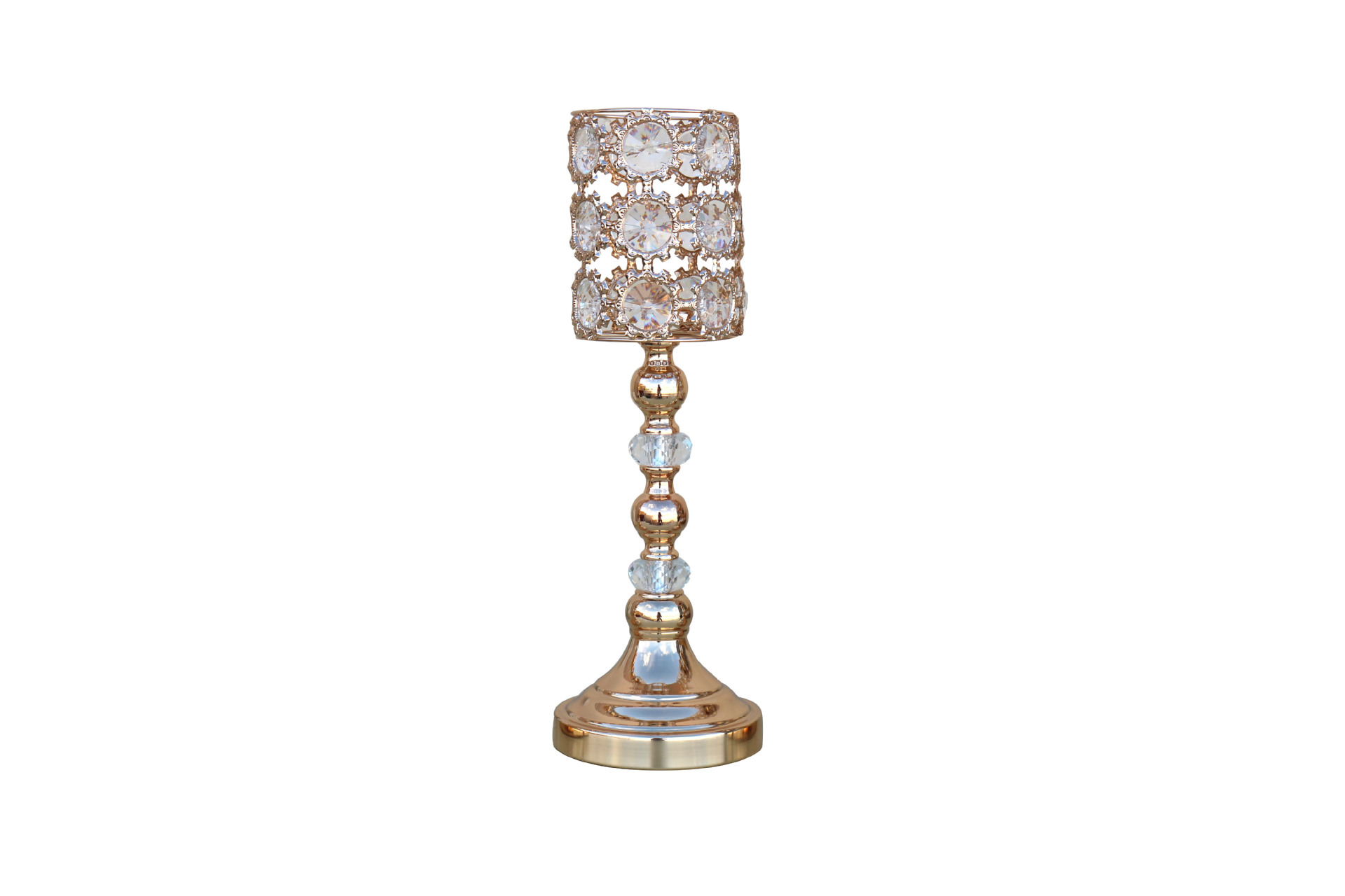Cross-border explosive European iron table candlestick ornaments crystal candlestick home accessories candlelight dinner props candlestick Item Picture