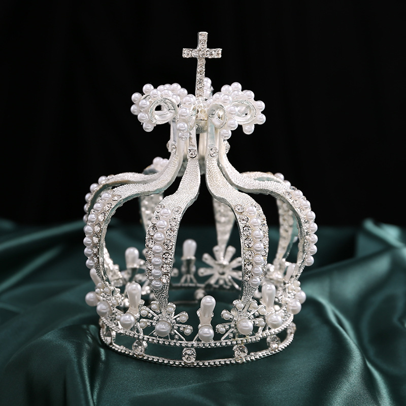 High-End Bridal Accessories Cake Decoration Flowers Decoration Birthday Ornaments Pearl Ornate Lantern Crown Cross Specification drawing