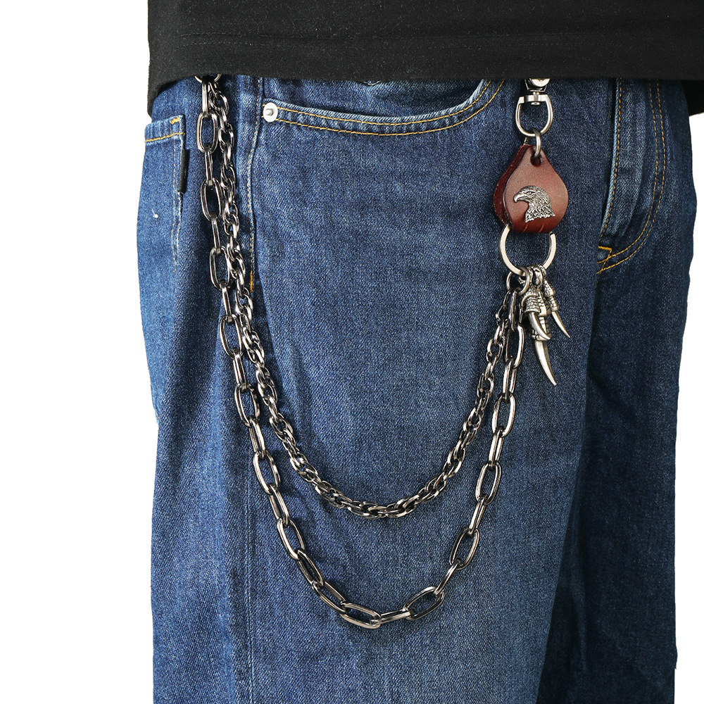 Cool and trendy men's and women's trouser chain, punk hip-hop street dance, denim waist chain, fashionable and versatile metal trouser accessories