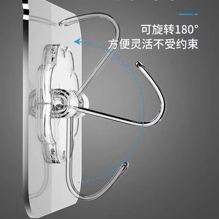 Transparent hook non-punching sticky hook wall hanging no trace nail acrylic hook dormitory bathroom kitchen hook nail free paste Specification drawing