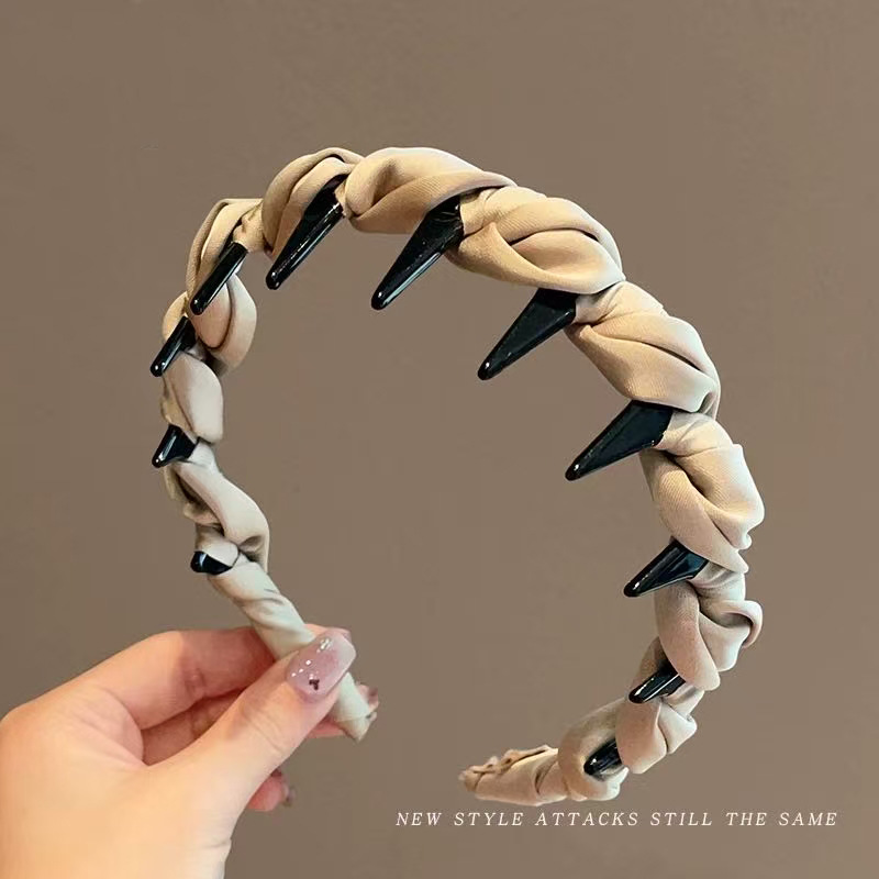 韩版气质小香风百搭碎发神器闪钻发卡时尚外出高颅顶带齿头箍发饰