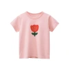 Children's clothing, children's short-sleeved T-shirts, girls' summer clothing wholesale, baby clothes 2024, floral print tops, one-piece consignment Application Scenario