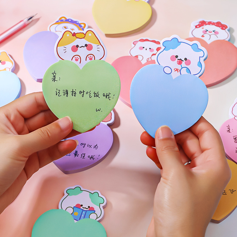 Cartoon heart-shaped cute pet sticky notes for students on Instagram, with a girlish heart. Multiple posts, comments, and notes can be pasted in a notebook Application Scenario