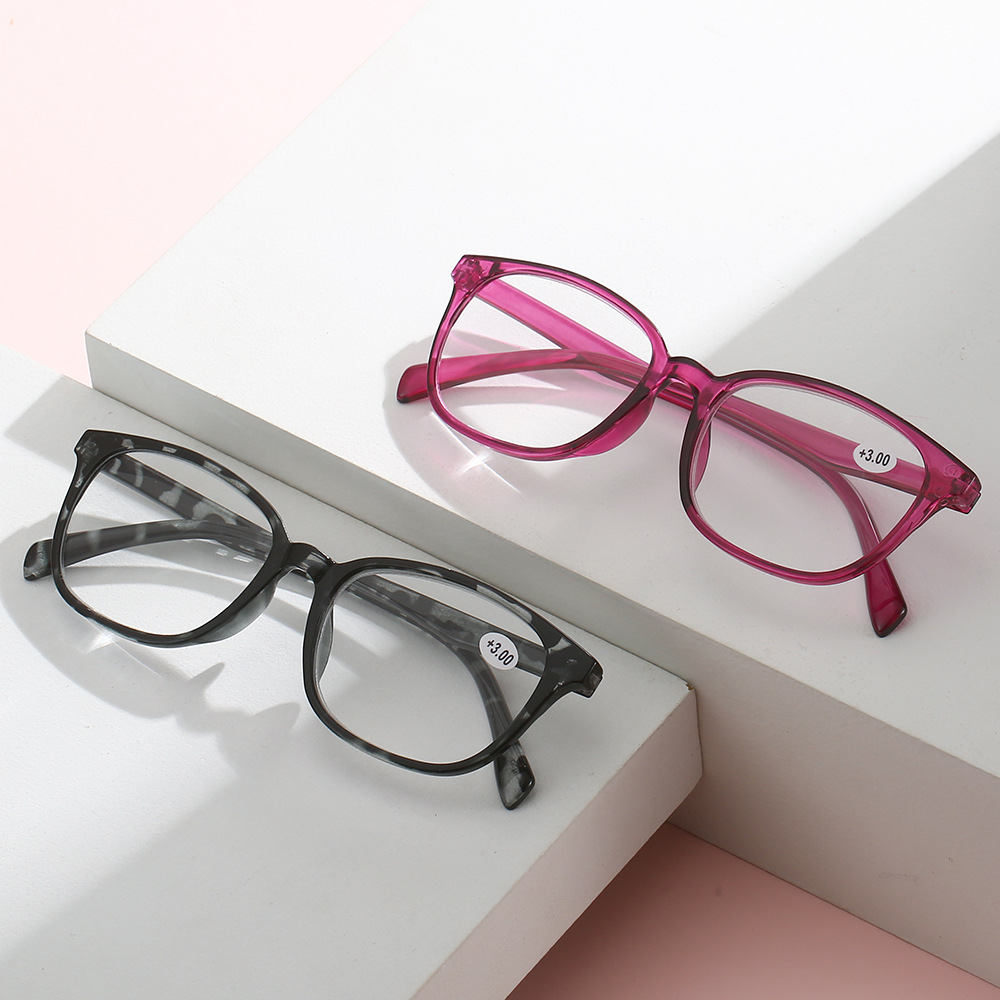 New simple, transparent, leopard print high-definition plastic dental reading glasses for both men and women, portable and fashionable reading glasses wholesale