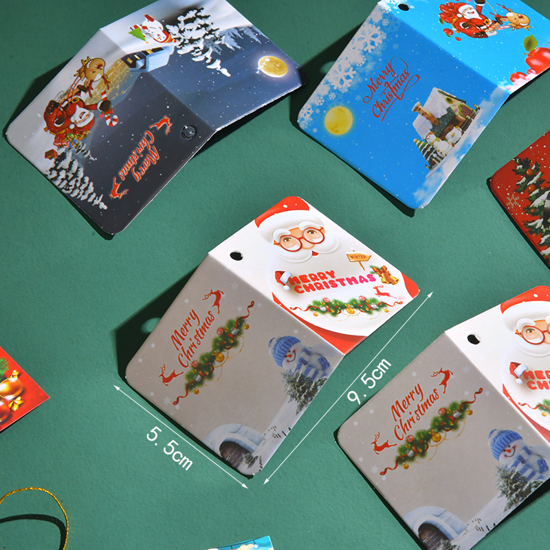 卡通圣诞系列祝福贺卡圣诞树DIY装饰折叠小卡片ins风立体卡片