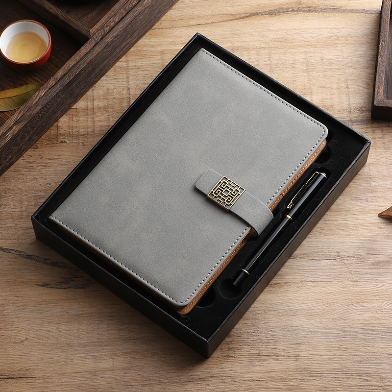 Custom Notebook Stationery Set Buckle Retro Business Office Notepad Sheep Ba Meeting Logo Simple Specification drawing