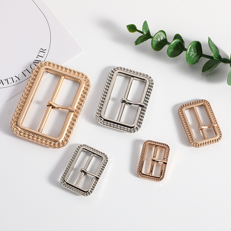 Metal Wheat Sun Buckle Coat Trench Coat Belt Alloy Three Buckle Square Buckle Adjustable Sun Buckle Spot Wholesale Application Scenario