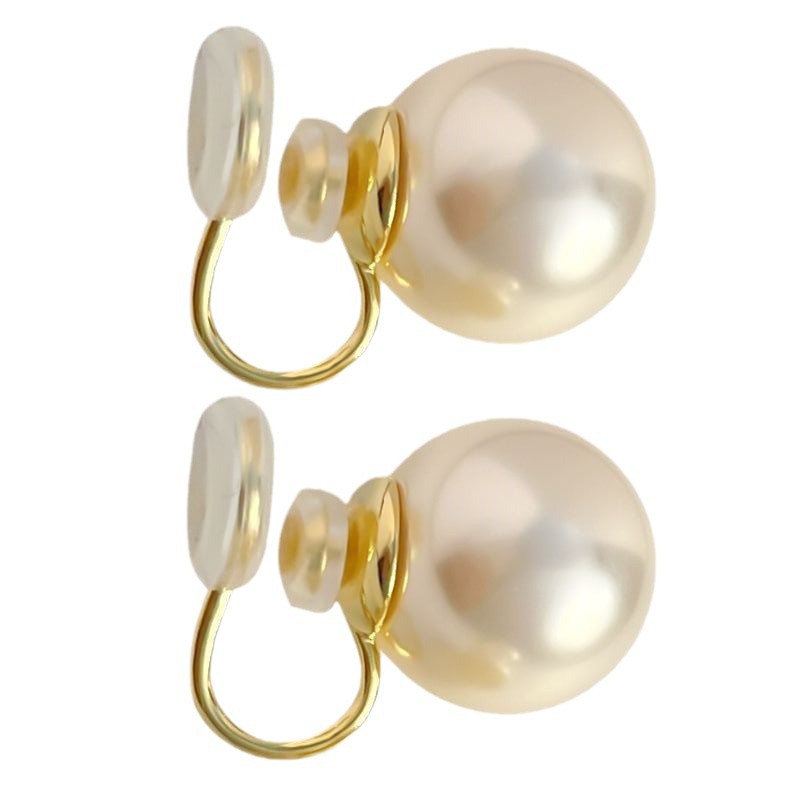 French high-end style Shijia pearl ear clips for women, light luxury, niche, no ear holes, ear bone clips, light luxury, versatile earrings wholesale Item Picture