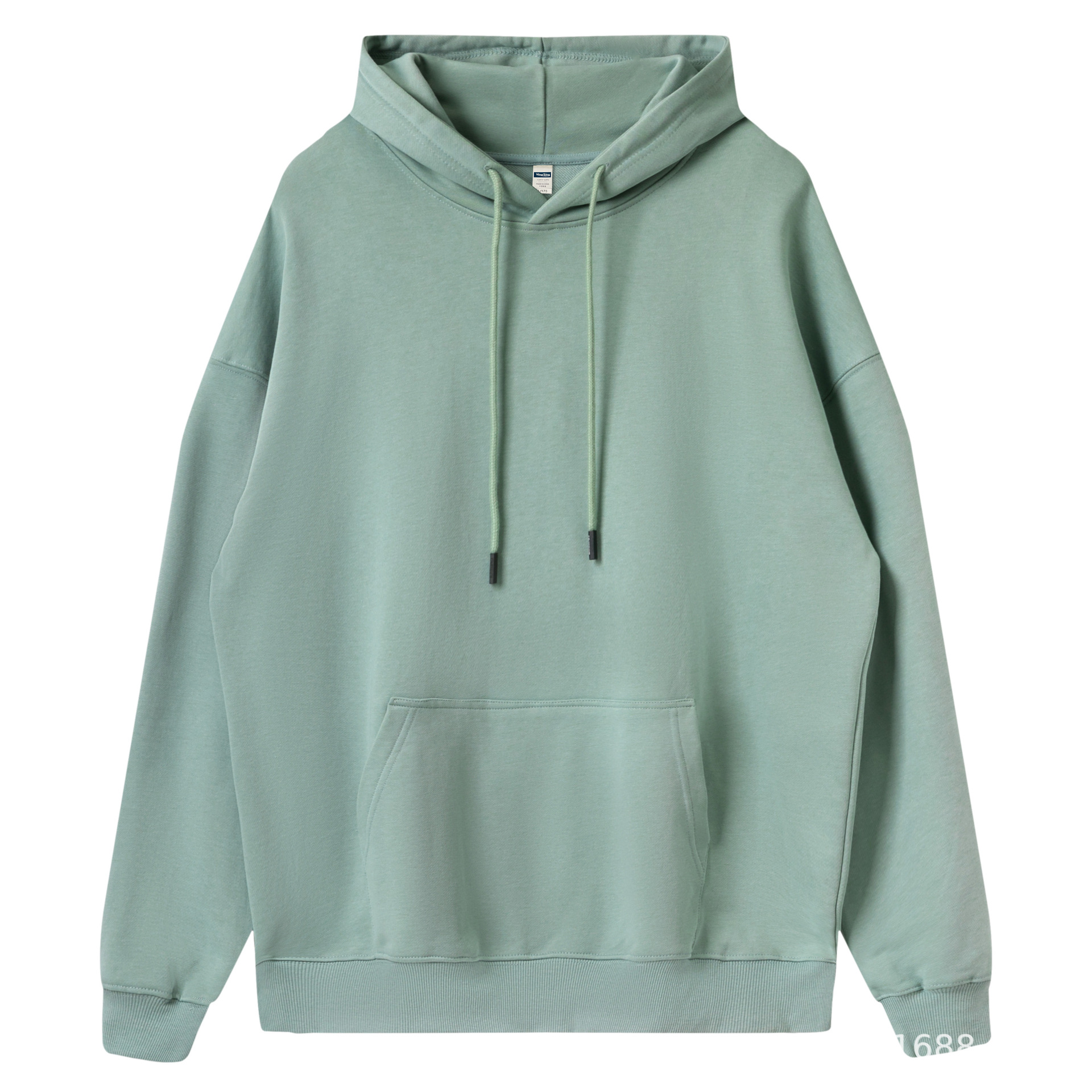 The new men's autumn solid-color hoodie with 360g hooded cotton sweatshirt features a loose and laid-back style with printed floral patterns details Picture