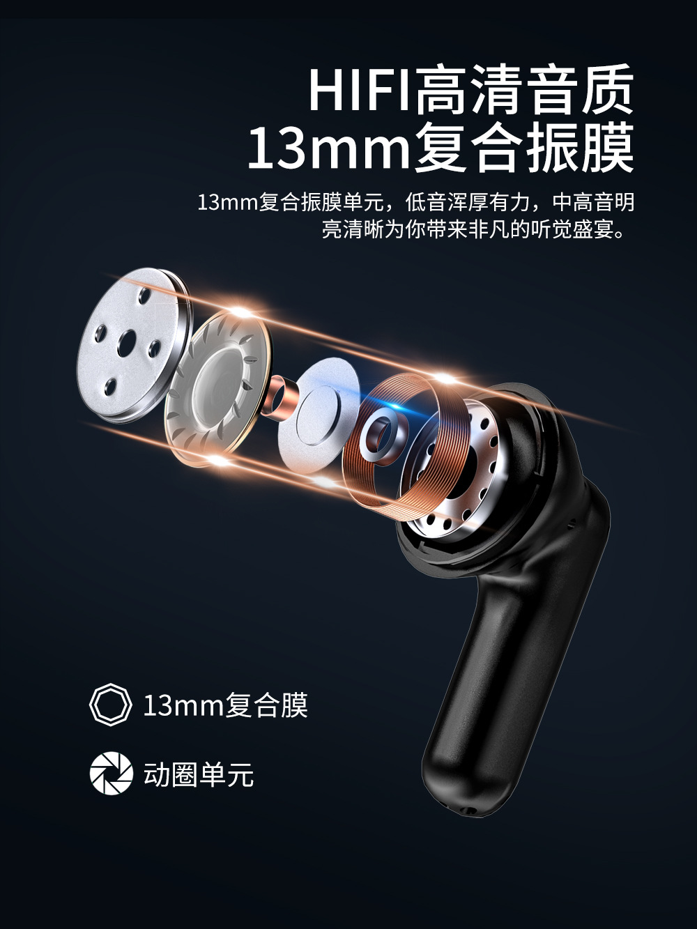 跨境智能降噪蓝牙耳机高音质tws长续航无线入耳式耳机智能触控 pic 18