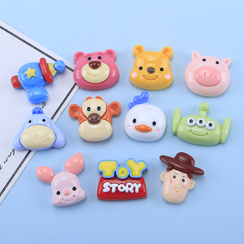 Bright Face Cute Animal Diy Cream Glue Homemade Mobile Phone Case Materials Refrigerator Stickers Jewelry Resin Accessories Wholesale Specification drawing