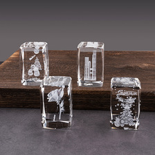 创意3D激光水晶方块内雕方体摆件 企业周年庆内雕方体纪念工艺品