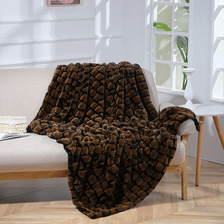 冬季加厚毛毯批发家居床上仿兔毛盖毯空调被保暖可折叠懒人沙发毯