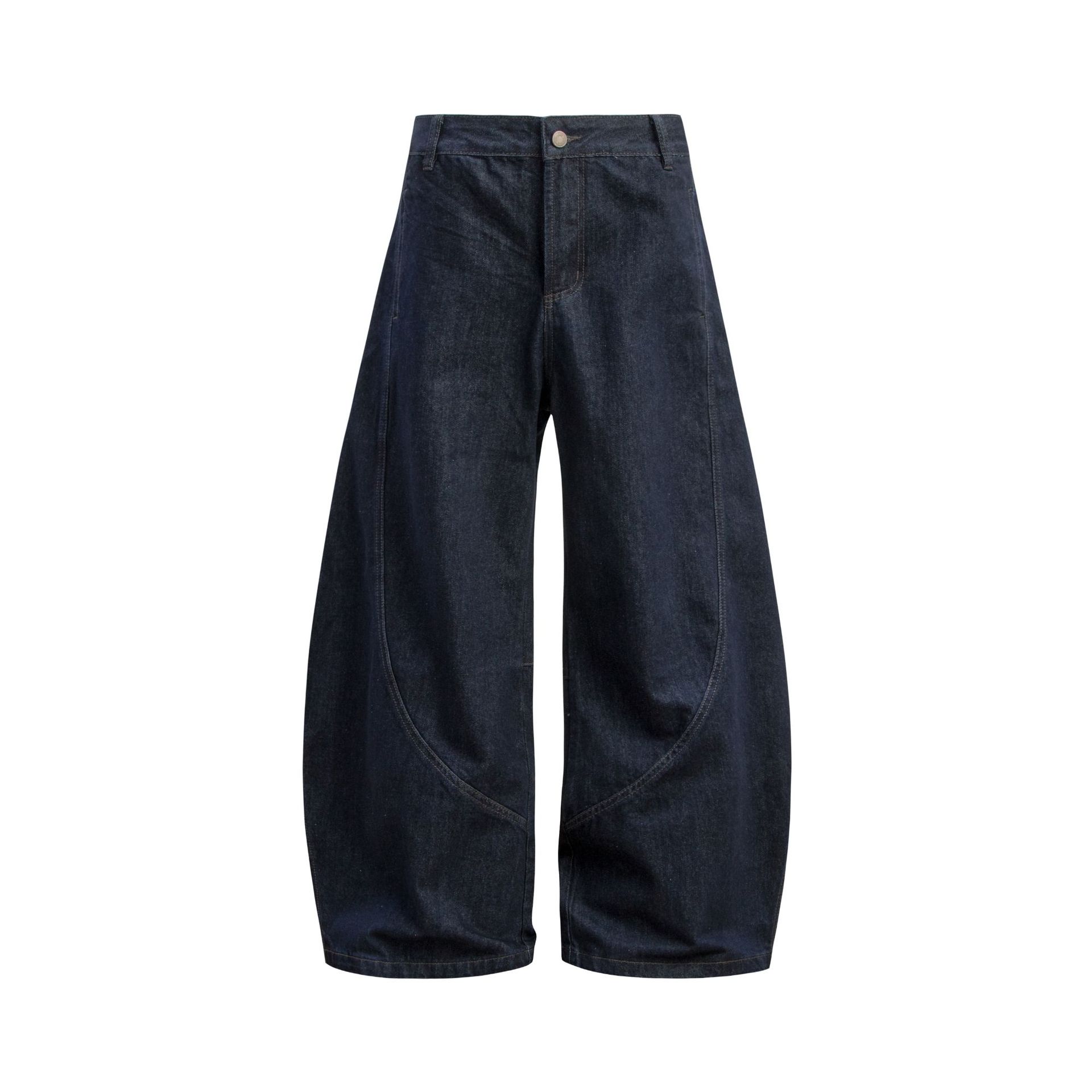 American-style retro denim scythe jeans, loose and drape wide-leg pants, sickle pants, men's summer long pants Item Picture