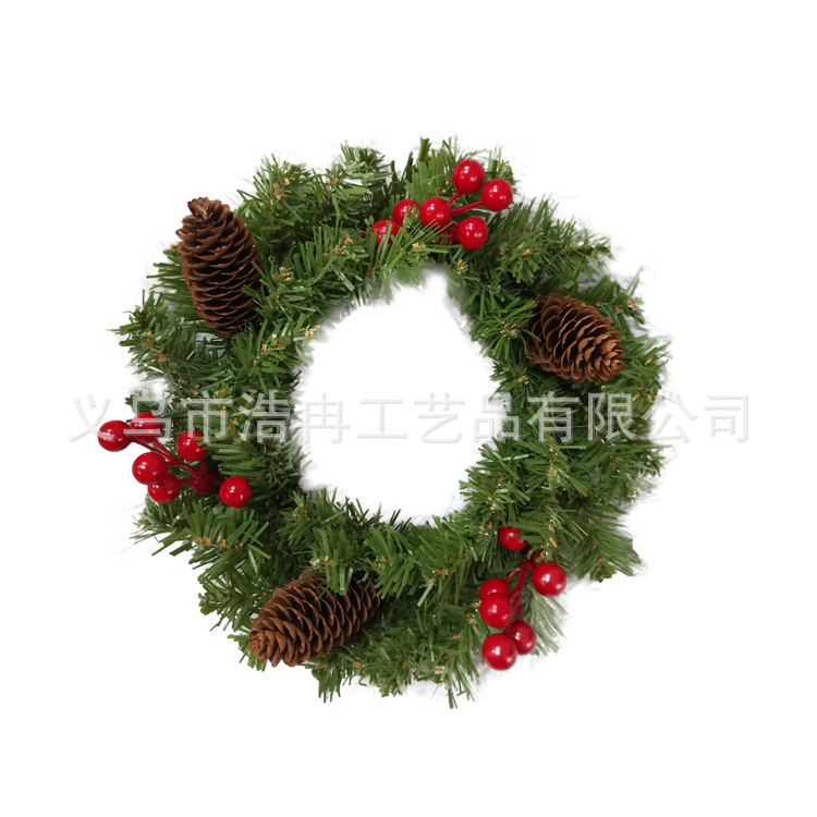 Christmas Wreath Christmas Decoration Wreath Painting Circle Rattan Circle Door Hanging Decoration Specification drawing