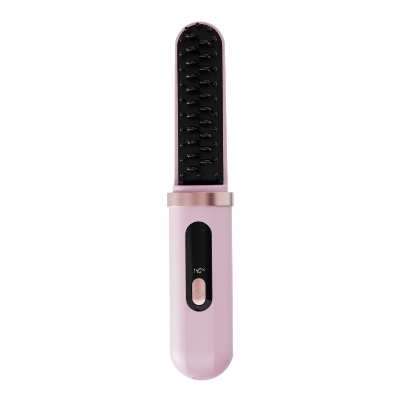 The new hair straightening comb, negative ion comb, volupting board, hair-free wonder, portable straightening board, curling iron and hair curler can be used in two ways Item Picture